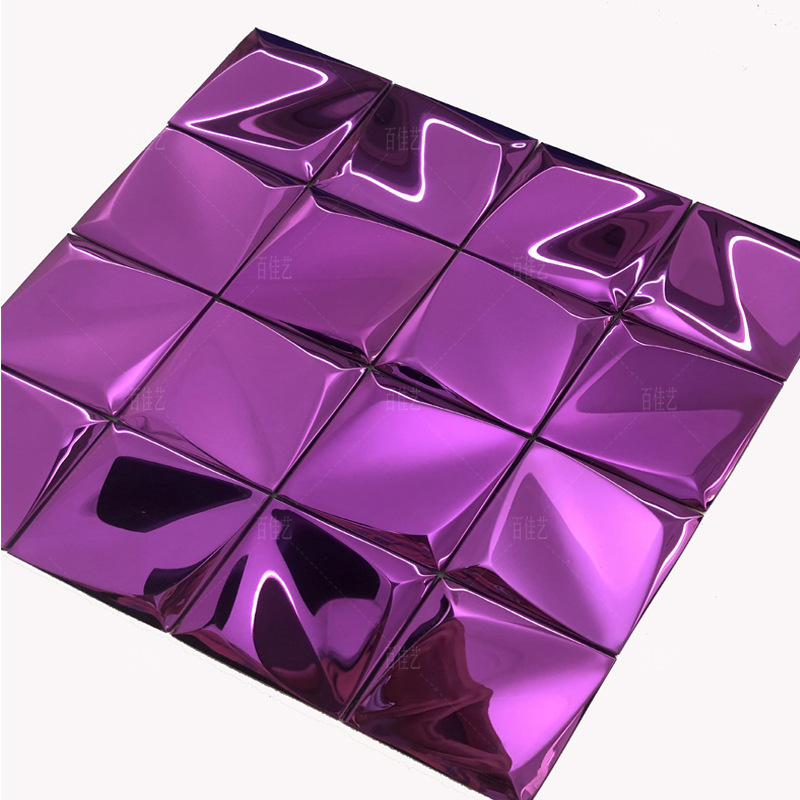 good-looking irregular shape metal mirror mosaic tile diamond mosaic  3d gold for  interior kitchen  hotel home