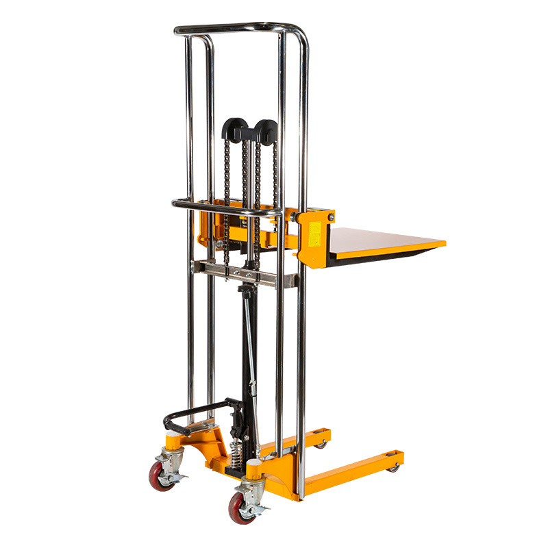 400 kg manual stacker lift tables hydraulic trolley pallet truck