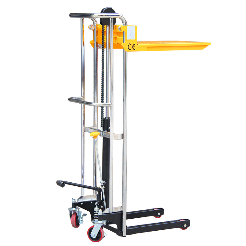 Professional Strong And Sturdy Hand Lift Mini Manual Hydraulic tire stacker forklift