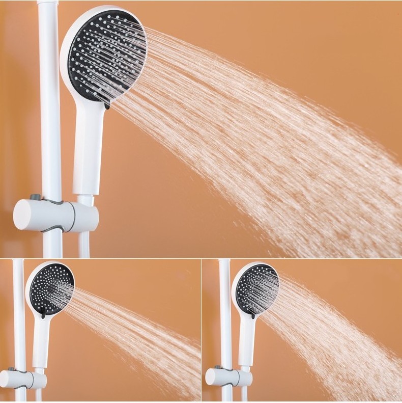 Hot selling all copper cold and hot shower set light luxury pull rod bathroom faucet with shower nozzle shower