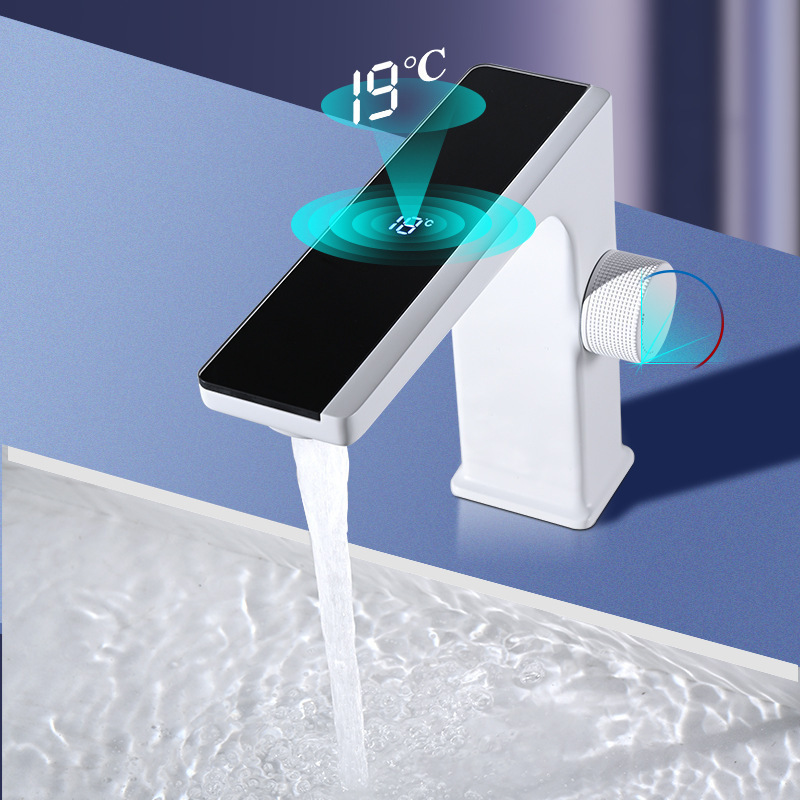 Changlilai Intelligent Digital Display Wash Basin Hot and Cold Faucet Bathroom Cabinet Faucet Brass Modern Bathroom Faucet