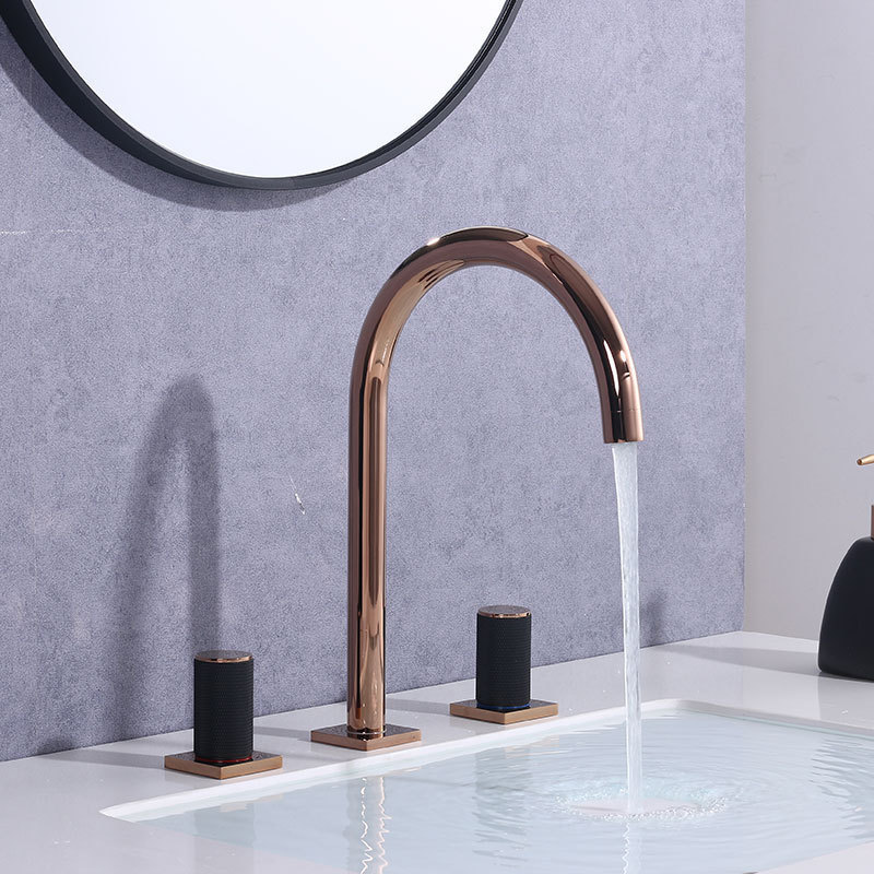 The latest brass double handle modern bathroom faucet bathroom basin type mixed valve faucet