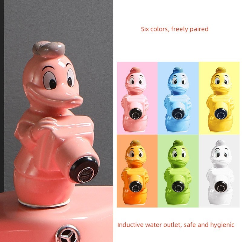 Kindergarten children's cartoon automatic sensing faucet cute cartoon elephant ceramic basin mixer faucet