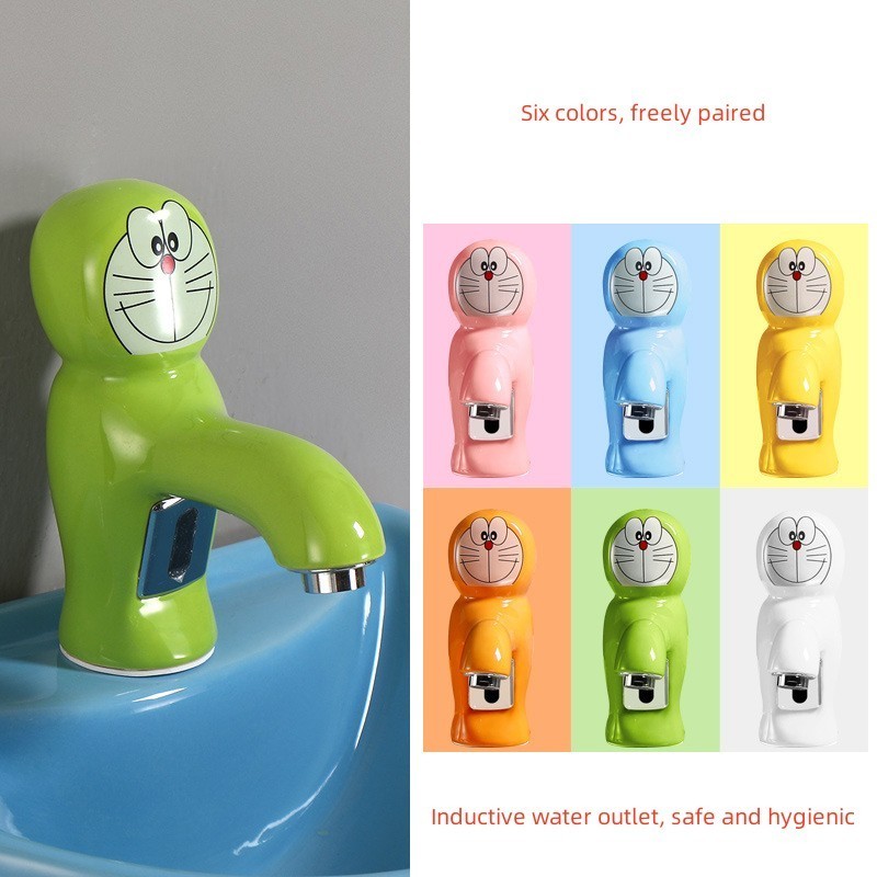 Kindergarten children's cartoon automatic sensing faucet cute cartoon elephant ceramic basin mixer faucet