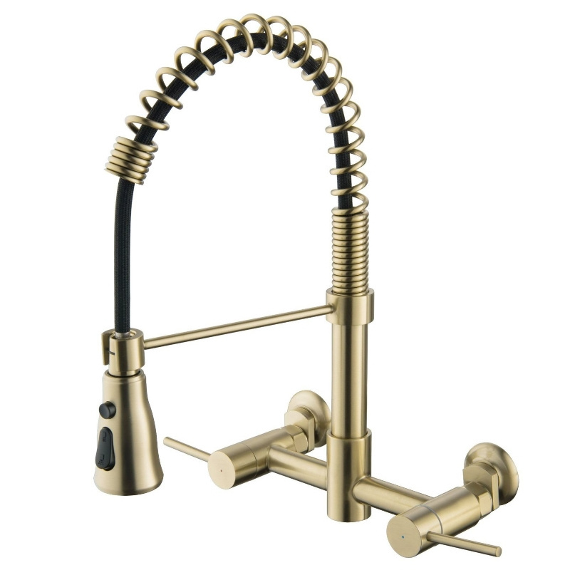 The latest universal wall mounted pull-out kitchen faucet sink with pull down sprayer faucet