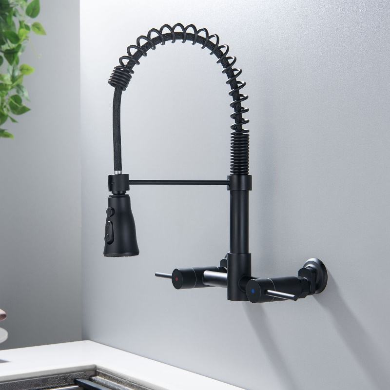 The latest universal wall mounted pull-out kitchen faucet sink with pull down sprayer faucet