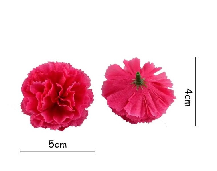 Wholesale Artificial Carnation Flower Heads Silk Flower Head Carnation for Wedding Decoration Opp Bag Silk Plastic