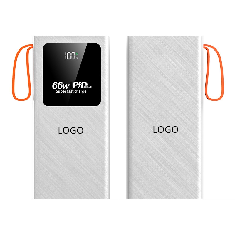 Custom logo Power banks 20000mah PD 20W 66W Digital Display Large capacity 20000mAh Power Bank With Flashlight Battery charger