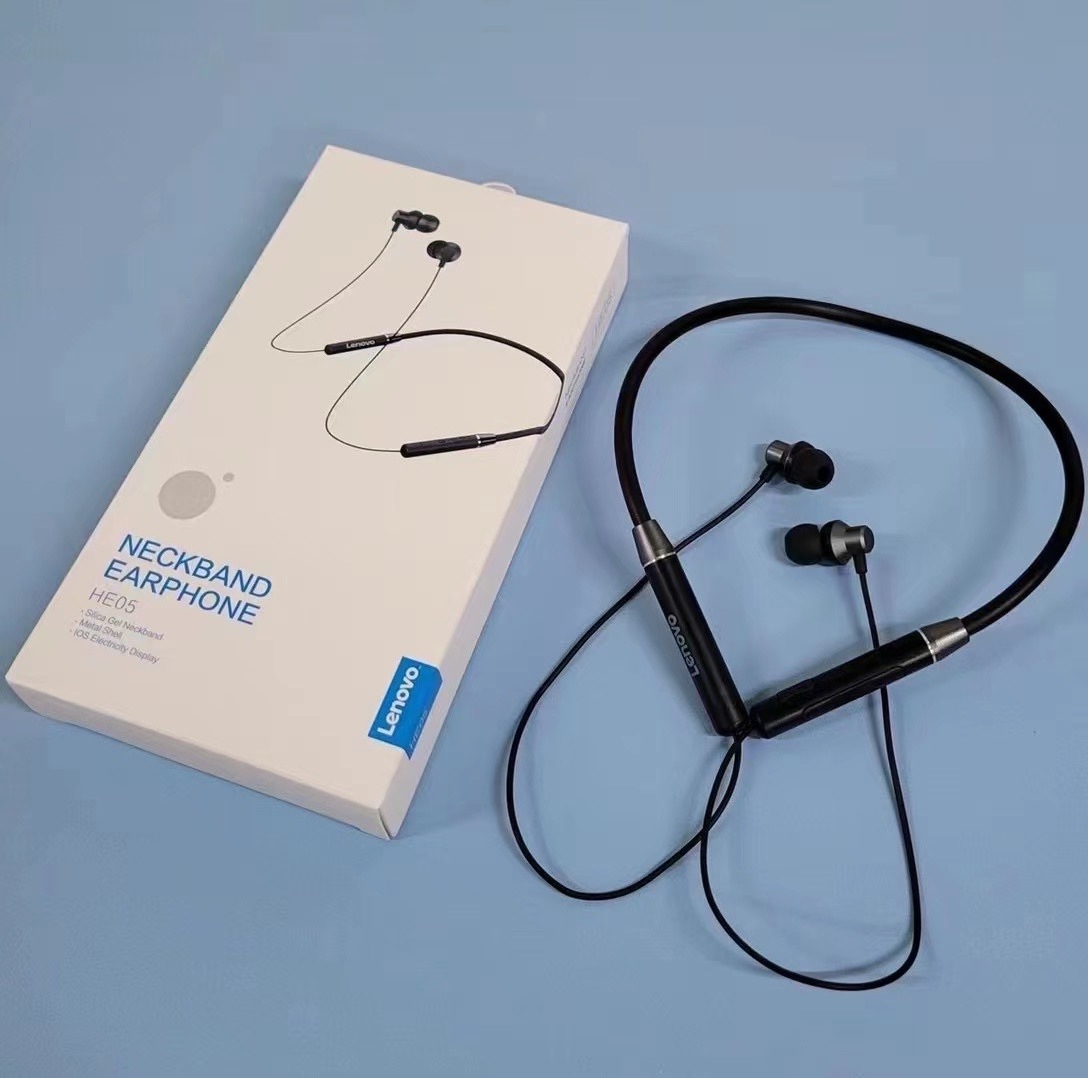 Original Lenovo HE05 wireless neckband sports running headphone Stereo Subwoofer Magnetic Headphones lenovo he05 earphones