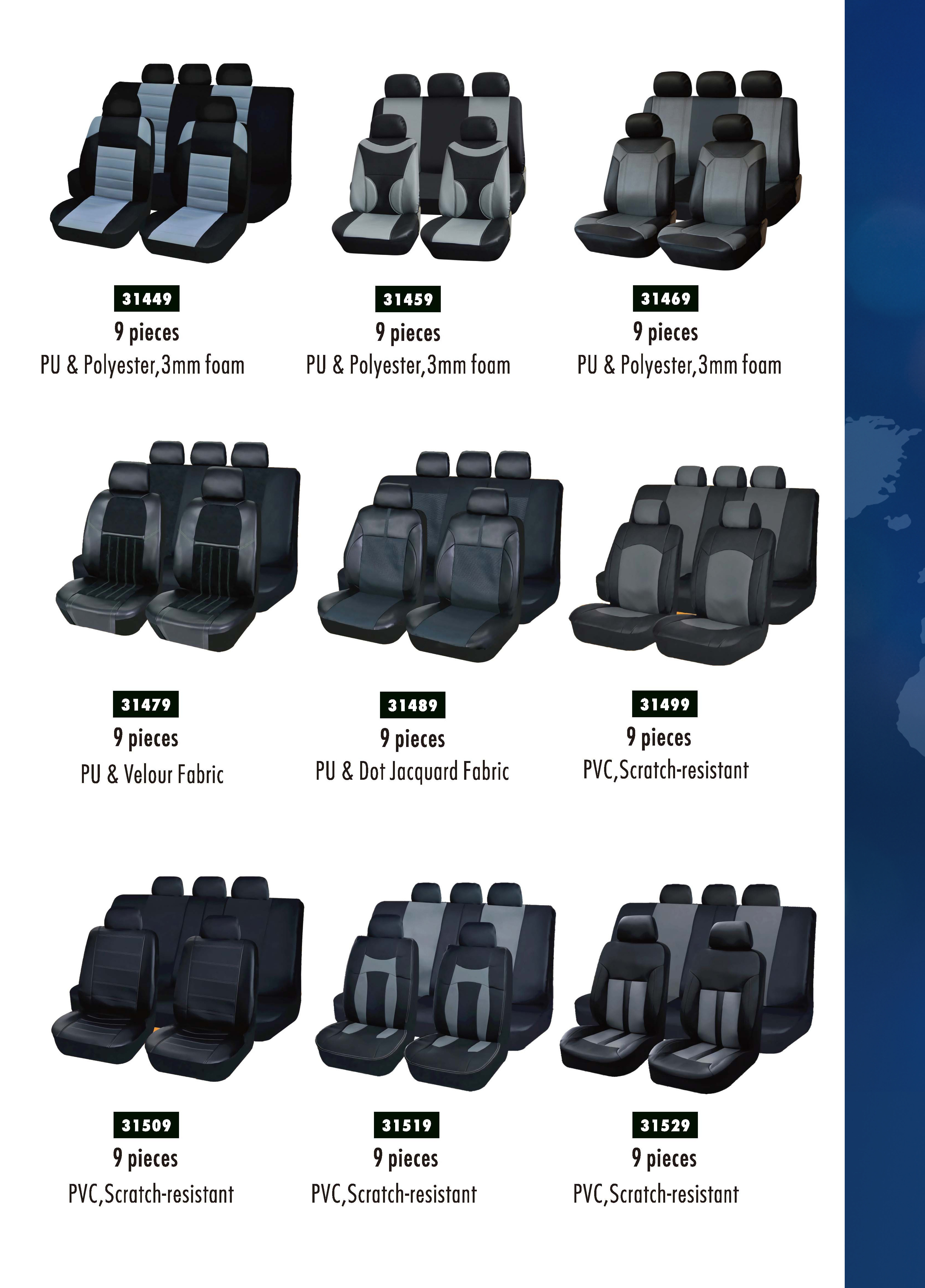 wholesale car chair seat cover leather polyester car seat cover full set universal size cars interior accessories