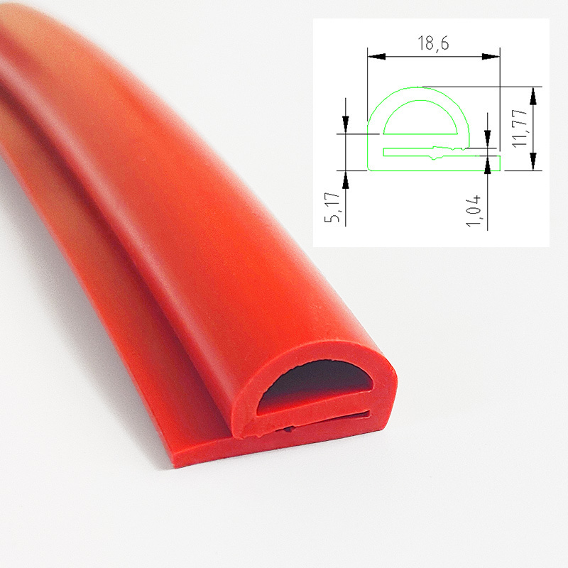 Extrusion High Temperature Dust Oven Door Flexible E / B Type Shape Silicone Rubber Seal Strip