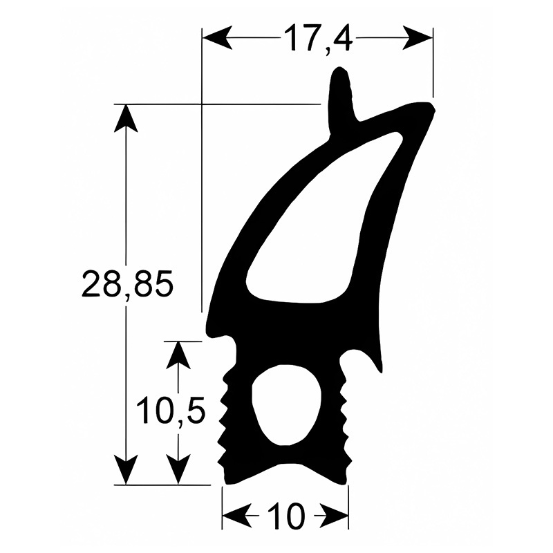 Extruded Solid Rubber Silicone Door Gasket For rational oven cooking systems