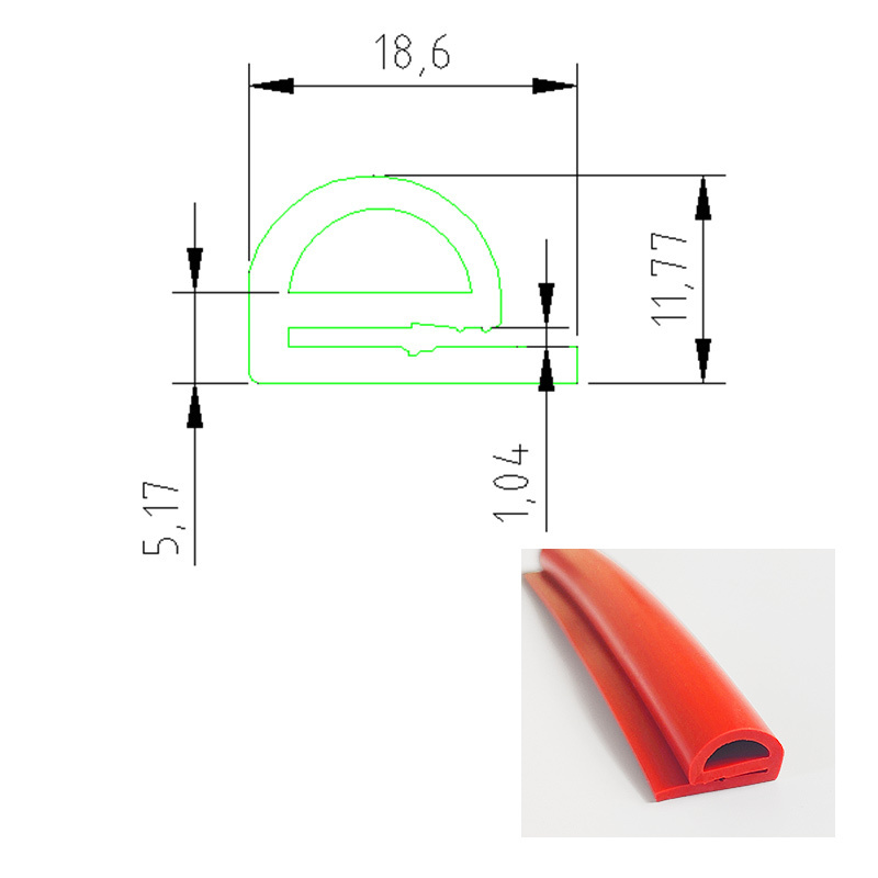 Extrusion High Temperature Dust Oven Door Flexible E / B Type Shape Silicone Rubber Seal Strip