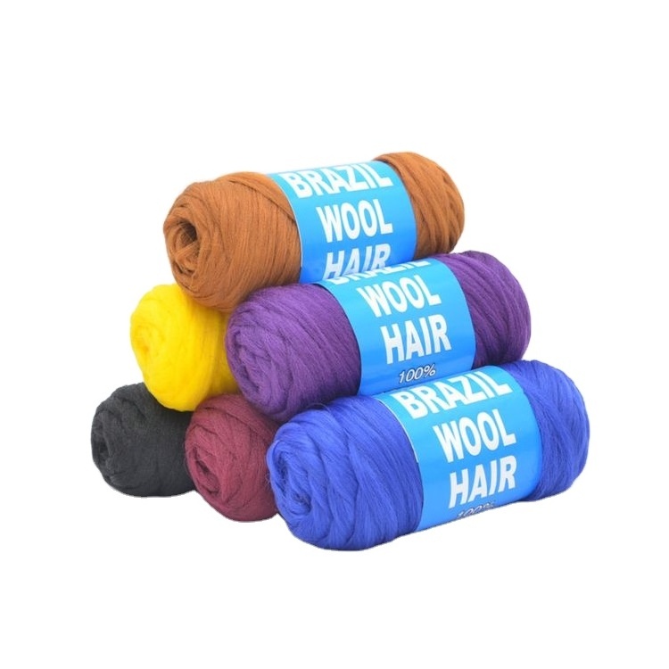 High Quality 100% Acrylic Brazil Wool Hair Hand & Machine Knitting Yarn For African Synthetic Braiding Hair Threading