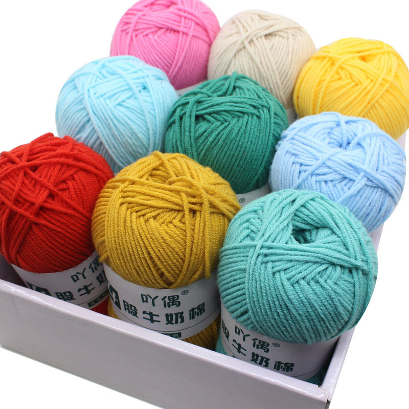 100% 4ply milk cotton yarn 50 g per kg 100% cotton yarn for knitting