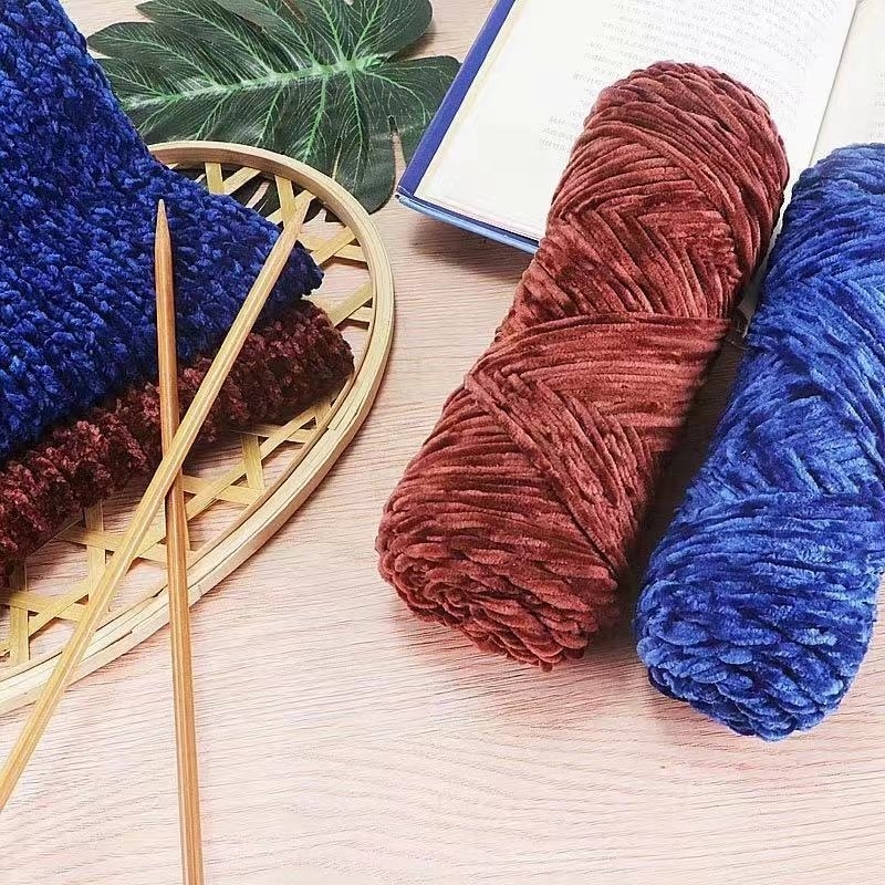 Soft and environmentally friendly baby Blanket  DIY Chenille Yarn  3MM Chunky Yarn Chenille for Crochet Knitting and Crafting