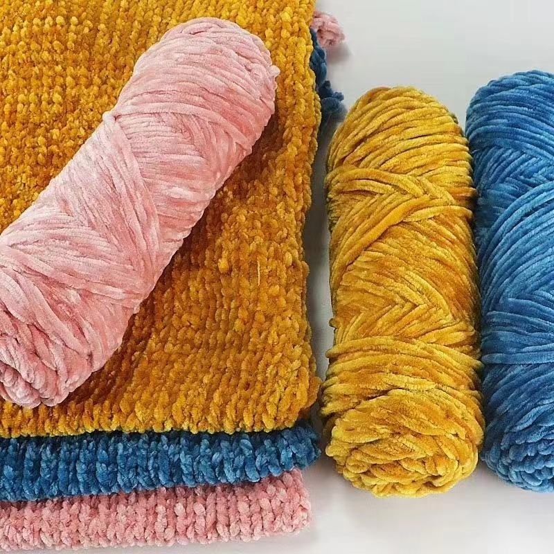 Soft and environmentally friendly baby Blanket  DIY Chenille Yarn  3MM Chunky Yarn Chenille for Crochet Knitting and Crafting