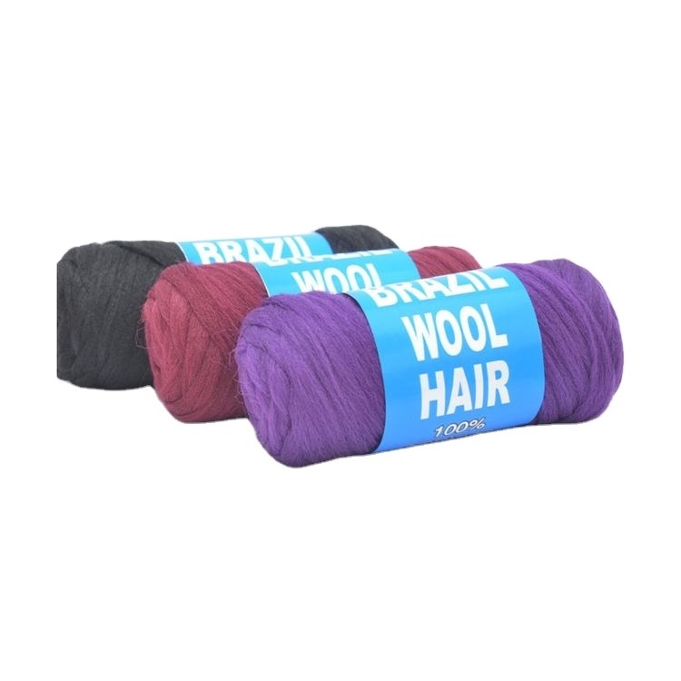 High Quality 100% Acrylic Brazil Wool Hair Hand & Machine Knitting Yarn For African Synthetic Braiding Hair Threading