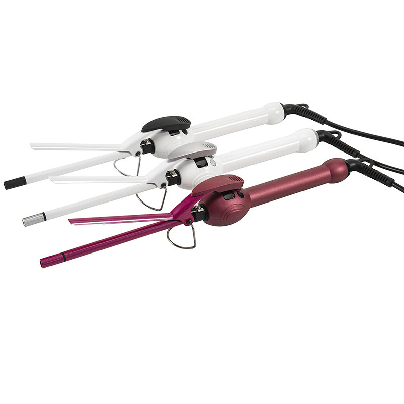 Negative Ions Curling Iron Ceramic Tourmaline Coating Long Barrel Curling Wand Dual Voltage  Thin Mini Fast HeatingHair Curler