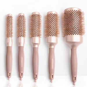 Hairdressing Shape Nano Ceramic Anti-static Barber Aluminum Tube Roller Comb Air Bangs Comb Curl Cylinder Hair Curly Roller Comb