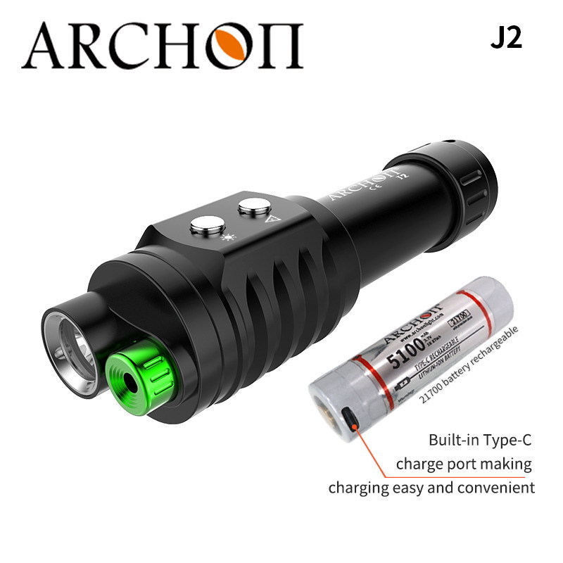 Double press switch J2  Diving Flashlight With Green Laser,LED High Power Led 18650 Rechargeable Battery Torch two easy switch