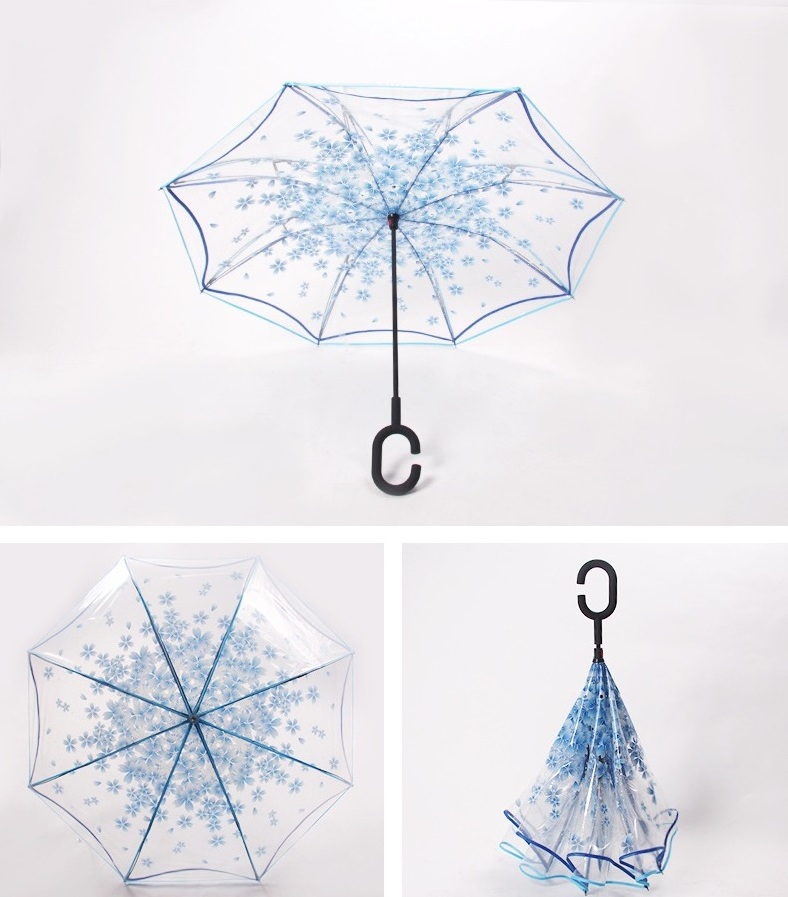 New Design Windproof Promotional Custom printing design Reverse Inverted Umbrella