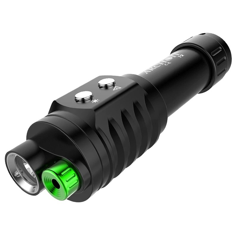 Double press switch J2  Diving Flashlight With Green Laser,LED High Power Led 18650 Rechargeable Battery Torch two easy switch