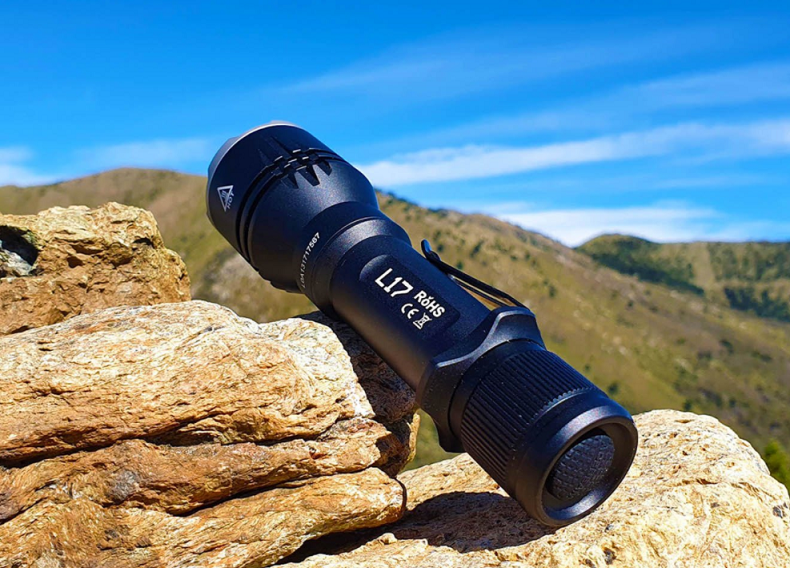 Pocket tactical flashlight- compact, lightweight and portable convenience, 1,400 lumens and throw 802 meters