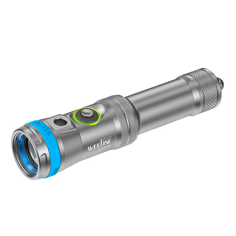 Weefine SF1200 Mini Diving 1200 lumens side switch smart focus 1 white and 2 red LED underwater flashlight with 21700 battery