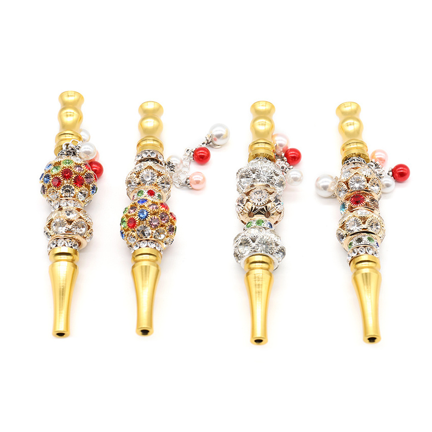 Luxury Gold Diamond Bling Ladies Shisha Hookah Mouth Tips Smoking Accessories Wholesale