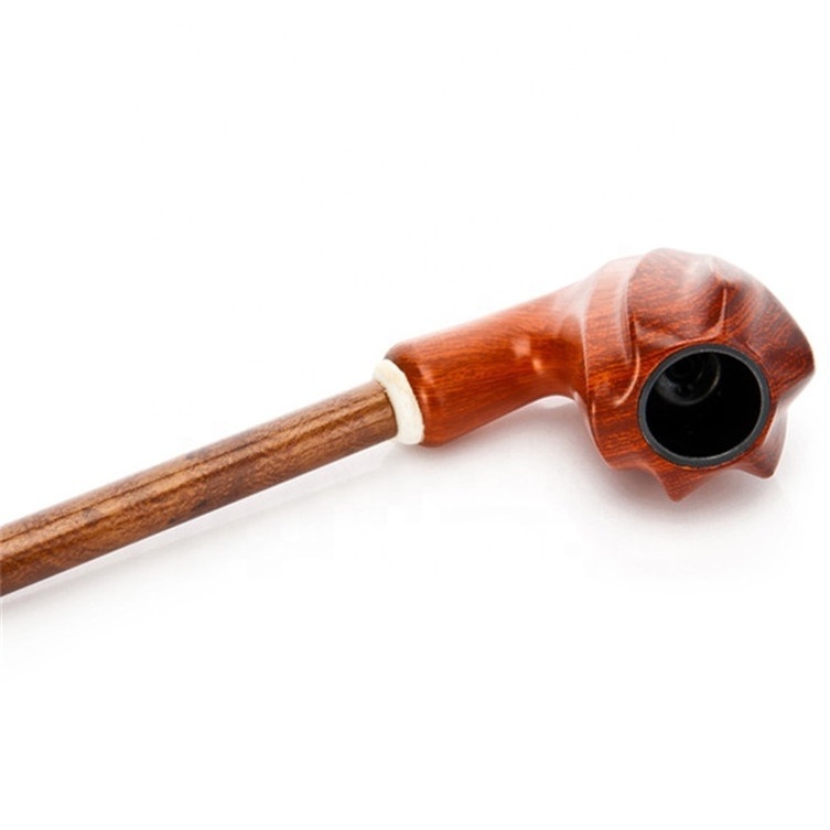 EKJ-5529L Long Shape 410mm Bakelite Wood Smoking Pipe Resin Tobacco Wooden Pipe Smoking Accessories