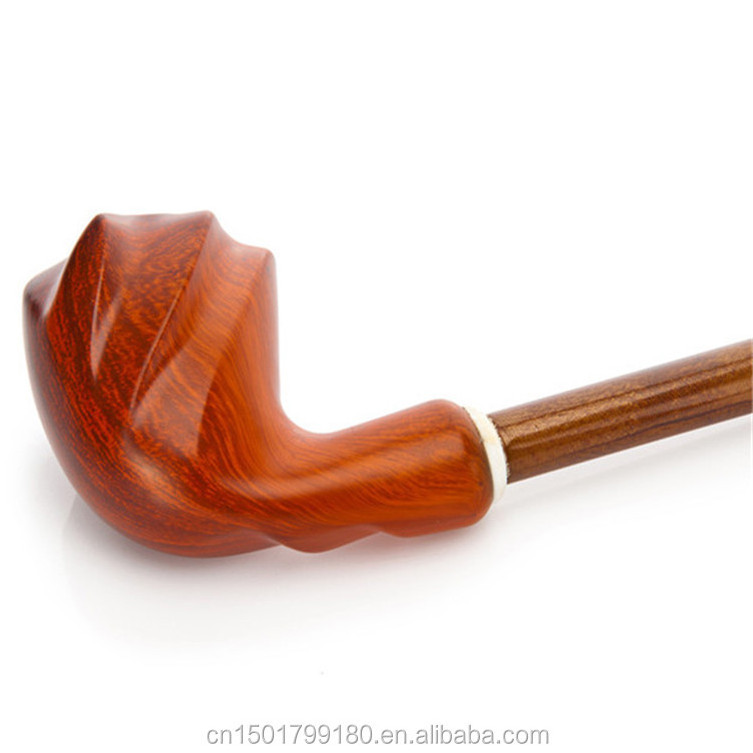 EKJ-5529L Long Shape 410mm Bakelite Wood Smoking Pipe Resin Tobacco Wooden Pipe Smoking Accessories