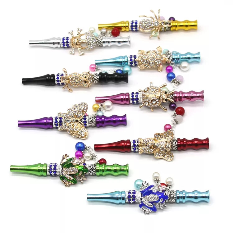 Luxury Gold Diamond Bling Ladies Shisha Hookah Mouth Tips Smoking Accessories Wholesale