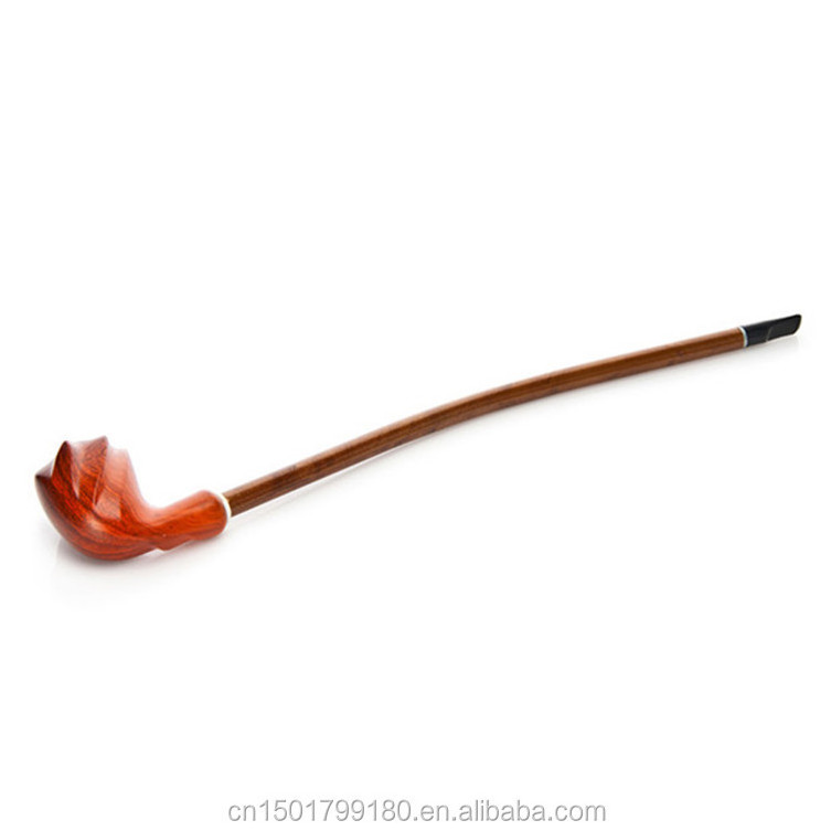 EKJ-5529L Long Shape 410mm Bakelite Wood Smoking Pipe Resin Tobacco Wooden Pipe Smoking Accessories