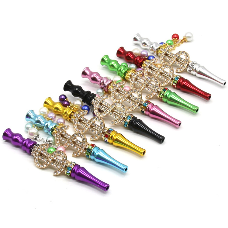 Luxury Gold Diamond Bling Ladies Shisha Hookah Mouth Tips Smoking Accessories Wholesale