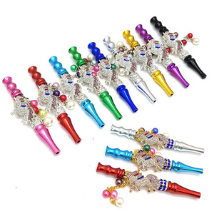 Luxury Gold Diamond Bling Ladies Shisha Hookah Mouth Tips Smoking Accessories Wholesale