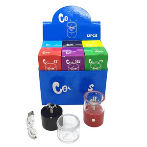 Wholesale Portable Plastic Electric Herb Grinder Chargeable Custom Logo Dry Automatic Spice Grinder