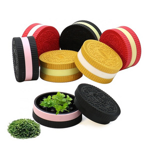 New Pocket Cookie Shape 55mm Biodegradable Herb Grinder 2 Parts Manual Spice Grinder Wholesale Smoke Shop Supplier