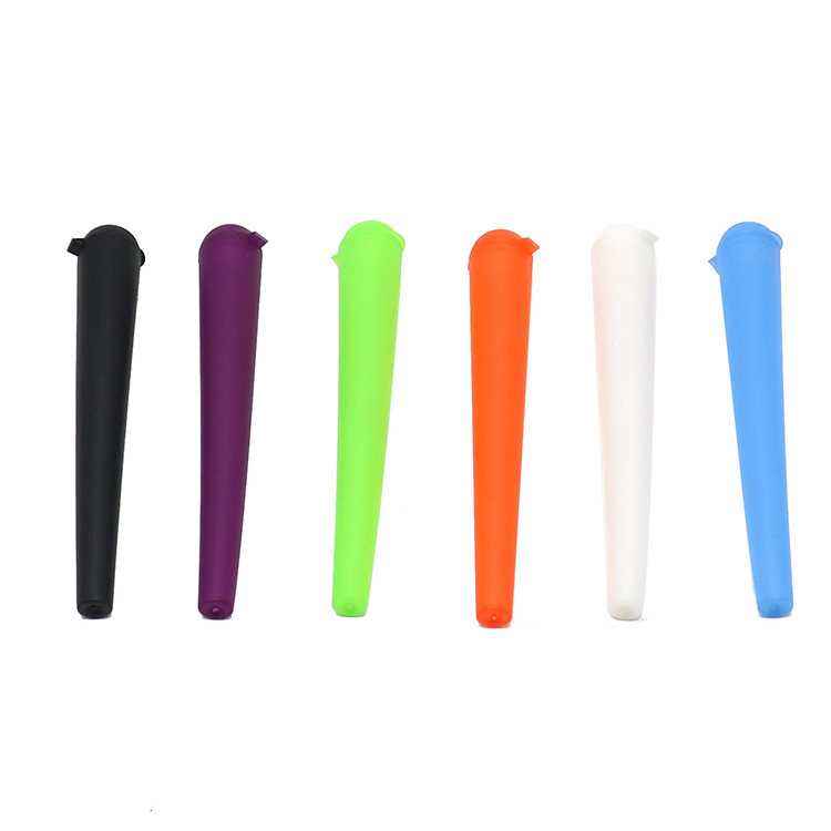 Wholesale New Pocket Matte Color Plastic 120mm Cone Tube Holder Smell Proof Airtight Custom Cigarette Storage