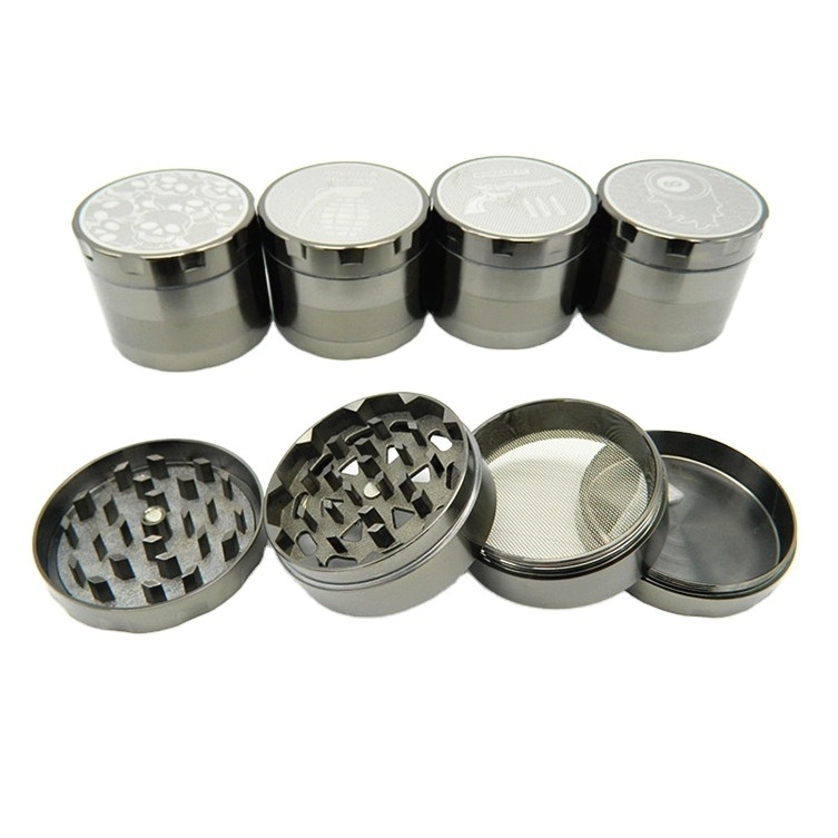 4 Parts Stainless Steel Metal Zinc Alloy Herb Grinder 52mm  Smoking Herb Grinder Tobacco Crusher Accessories