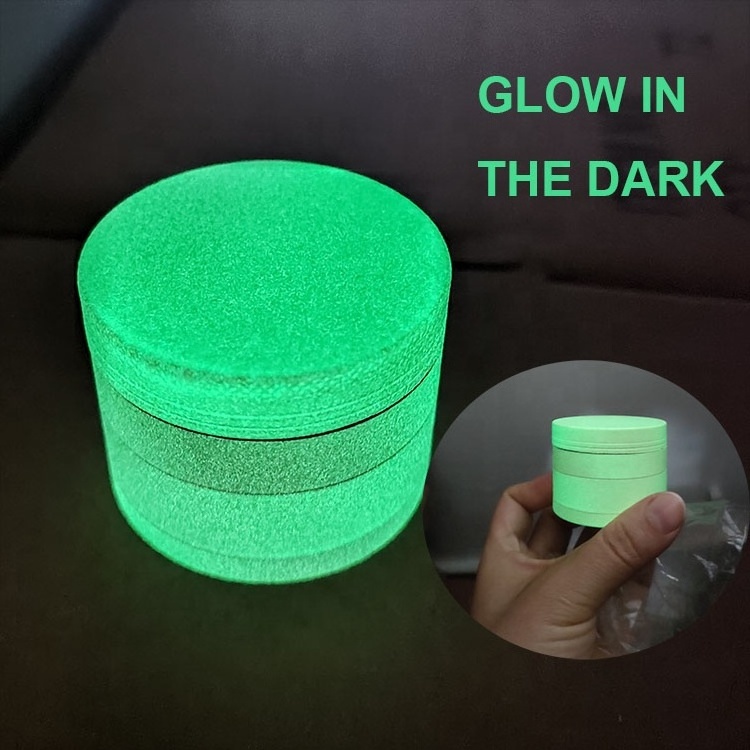 Cool Luminous Paint 40mm 50mm 55mm 63mm Custom Zinc Herb Grinder Glow In The Dark Smoke Shop Metal Grinder