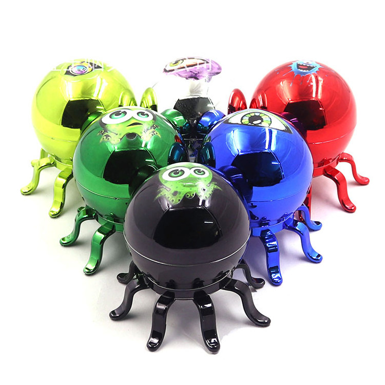 Smoke Shop New Arrival Glossy Octopus Metal Herb Grinder 3 Parts Manual Tobacco Spice Grinder Smoking Accessories