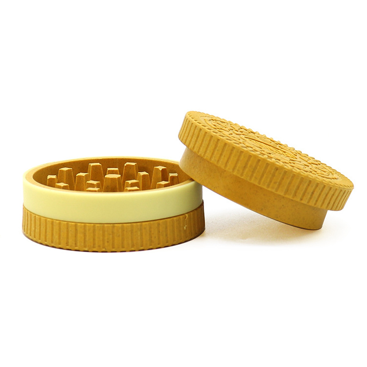 New Pocket Cookie Shape 55mm Biodegradable Herb Grinder 2 Parts Manual Spice Grinder Wholesale Smoke Shop Supplier