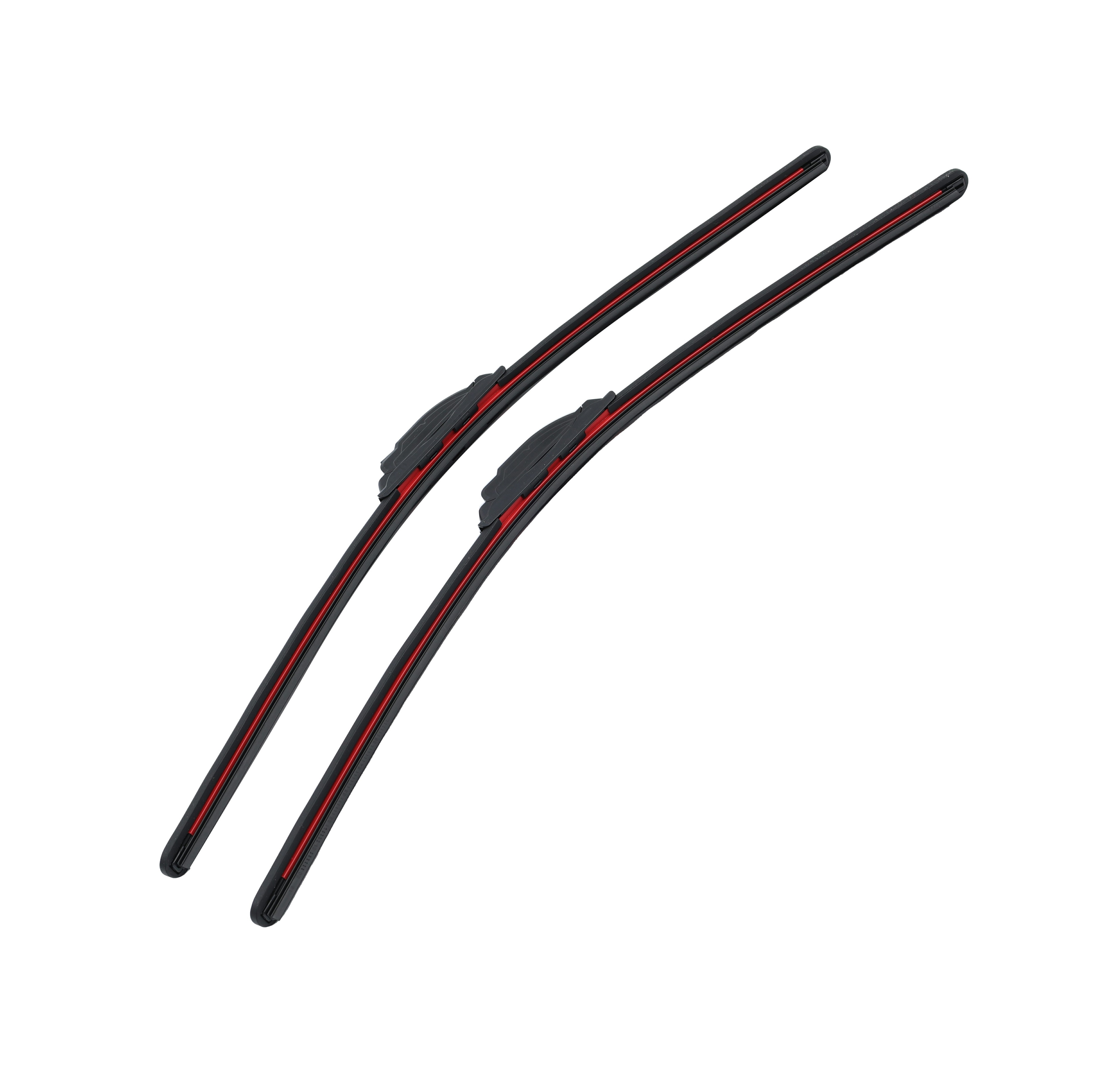 Multi-Function 22 Inches Windshield Wiper Blades with Red Edge Rain X Glass Water Repellant for Skoda Universal Fit Models