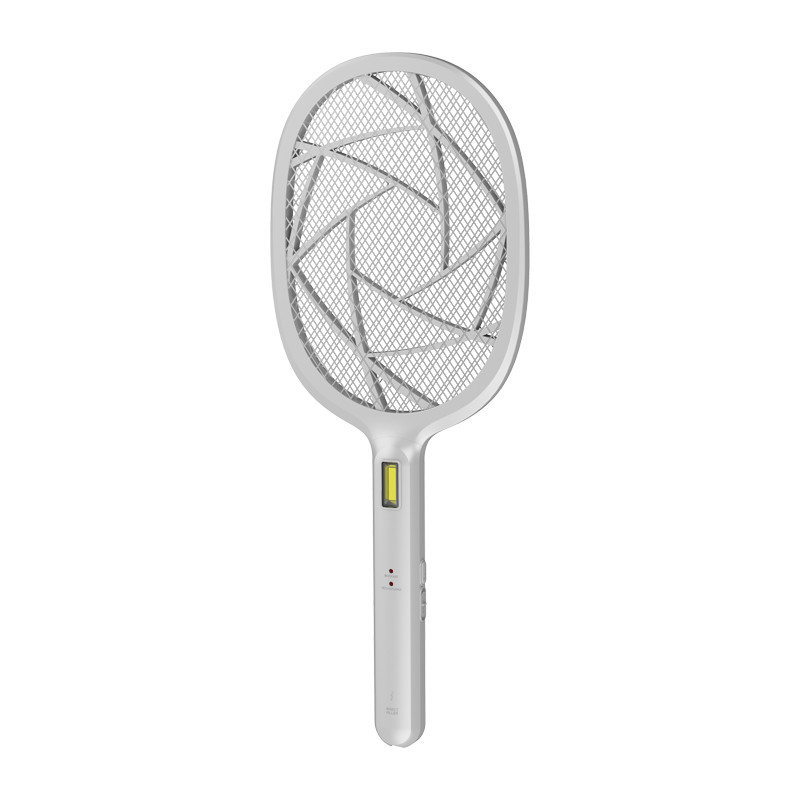 Rechargeable Electric fly swatter with foldable plug &COB LED Portable Racket bug mosquito killer swatter