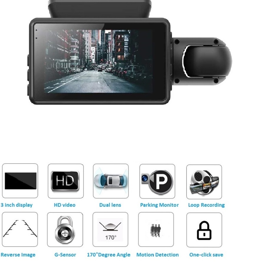 FHD Car DVR Camera Dash Cam Dual Record Hidden Video Recorder Dash Camera 1440P Night Vision Parking Monitoring G-sensor DashCam