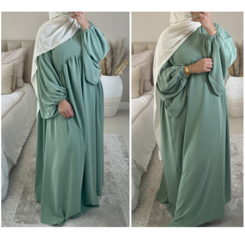 Wholesale High Quality Dubai Solid Color Modest Abaya Plus Size Muslim Women Dress Kaftan Long Sleeve Jazz Crepe Casual Abaya