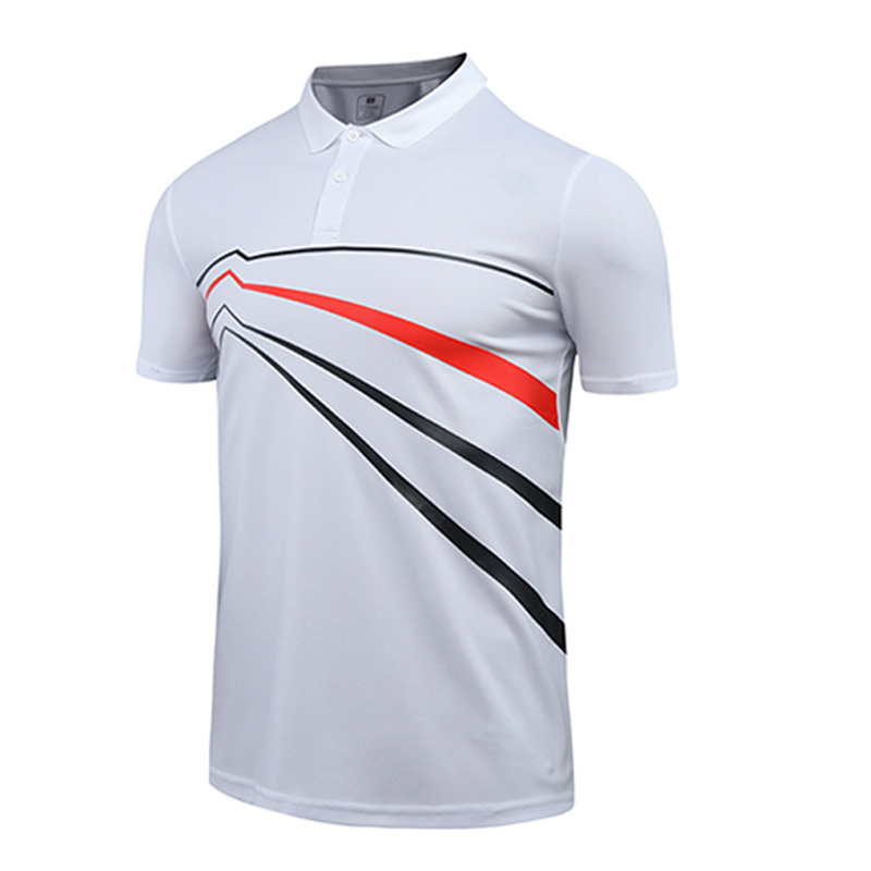 Brand Polyester Short Sleeve Blank Slim Stand Collar Shirt Polo Shirt