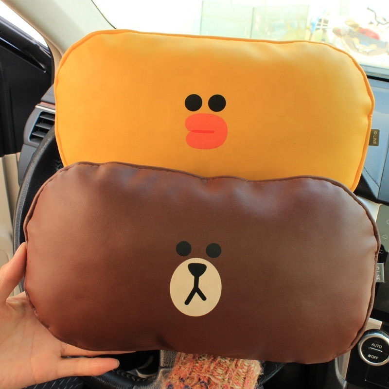 Support customized PU material digital printing Detachable inner liner car seat headrest pillow car Neck Cushion