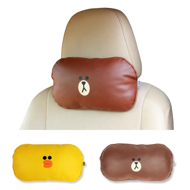 Support customized PU material digital printing Detachable inner liner car seat headrest pillow car Neck Cushion